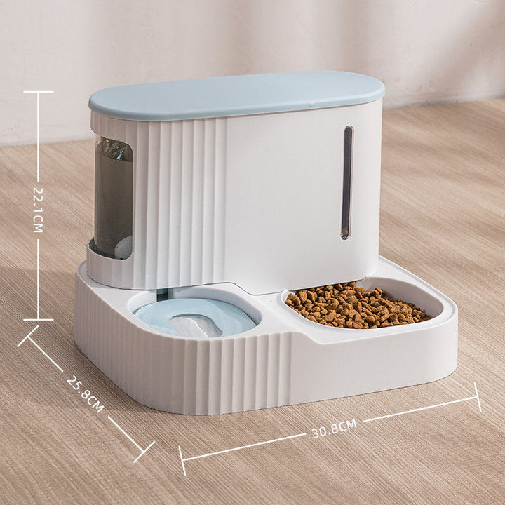Automatic pet food dispenser & water fountian combo, essential for pet care & hydration.