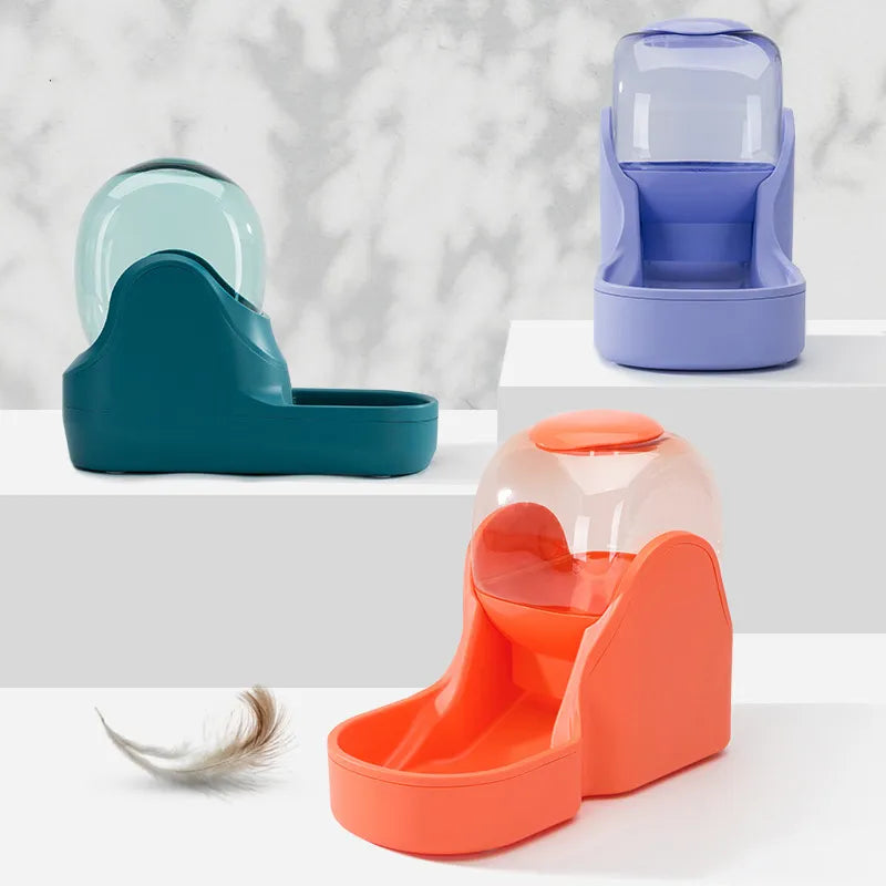 Automatic green pet feeder waterer dispenser, ideal for holidays and daily pet feeding, easy refill system