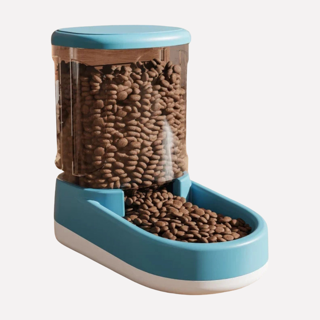 Integrated automatic pet water and food dispenser, convenient feeding station for pet care.