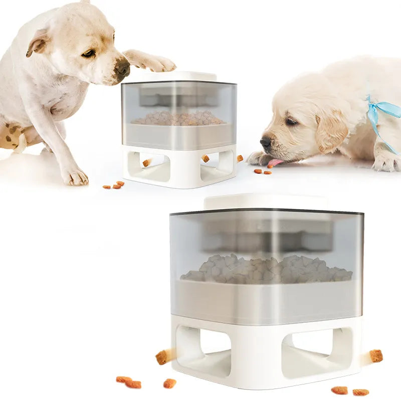 Automatic pet food dispenser for dogs & cats, convenient feeding solution, modern design