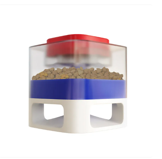 Pet food dispenser for cats & dogs, ensures portion control, easy assembly