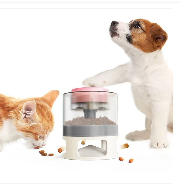 Digital automatic pet food dispenser, precise feeding times, durable plastic, white