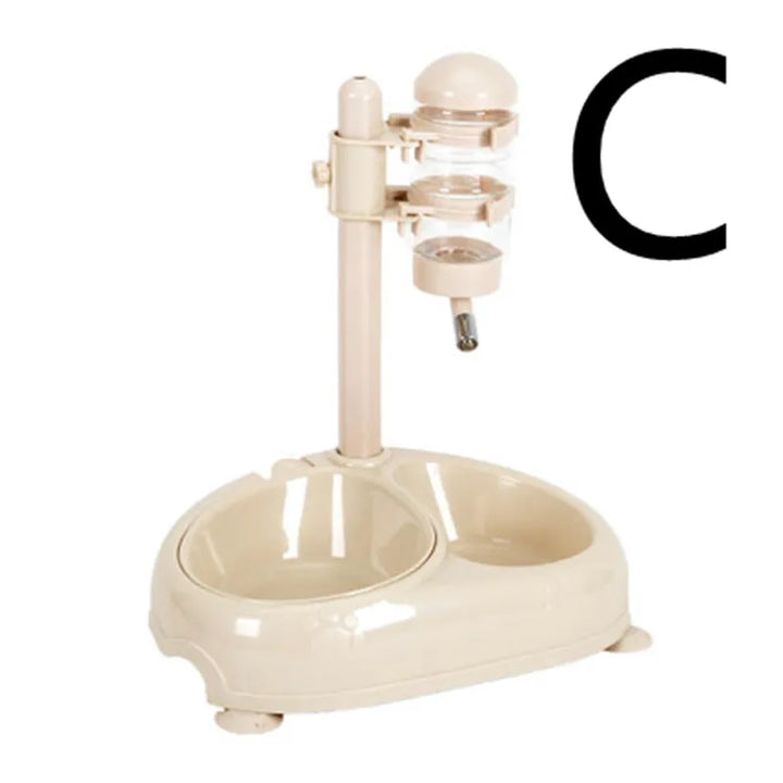 Automatic pet feeder & waterer with two tanks, designed for consistent food & water supply for cats & dogs