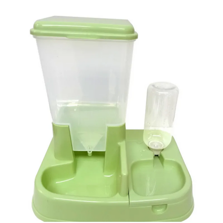 Pet supplies: automatic double bowl food and water dispenser, ensures pets stay fed and hydrated