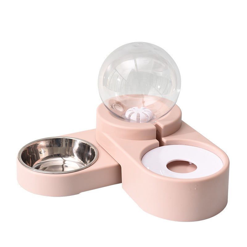 Automatic cat and dog water dispenser, pet food bowl for continuous feeding & hydration