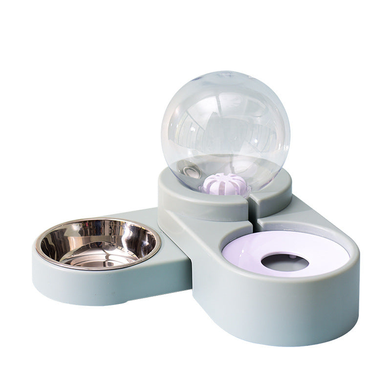 Compact pet station: food dispenser and waterer for cats & dogs, essential pet accessories