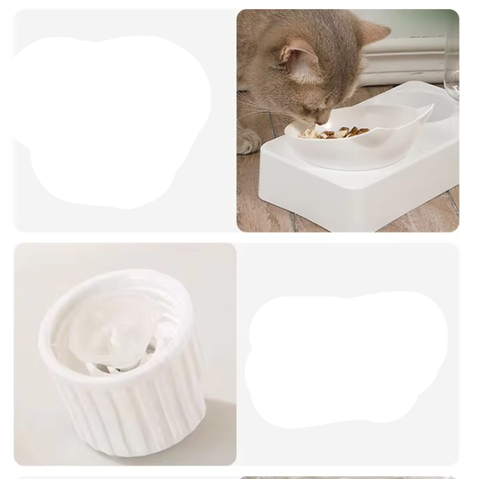 Pet care product: automatic food and water dispenser for cats, ensuring continuous supply.