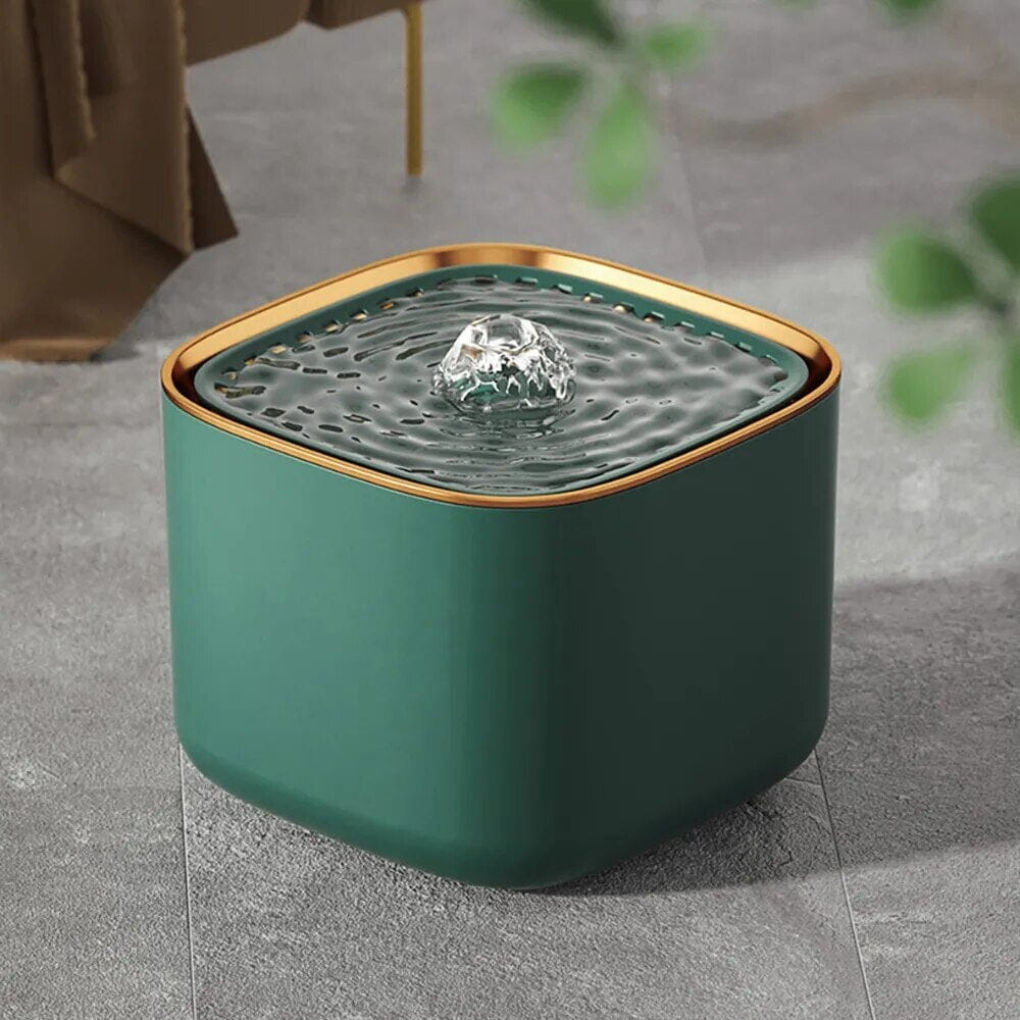 Quiet automatic pet waterer with filtered water for cats and dogs, promoting hydration
