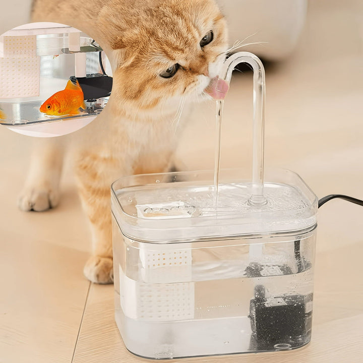 BPA-free automatic pet fountain, providing continuous filtered water for cats and small dogs.