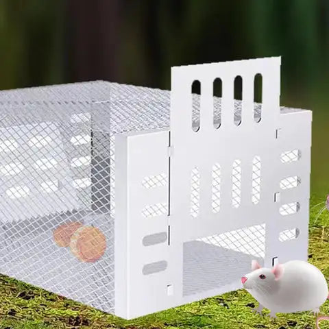 Automatic reusable rat trap with bait station for effective eco-friendly rodent control, metal design