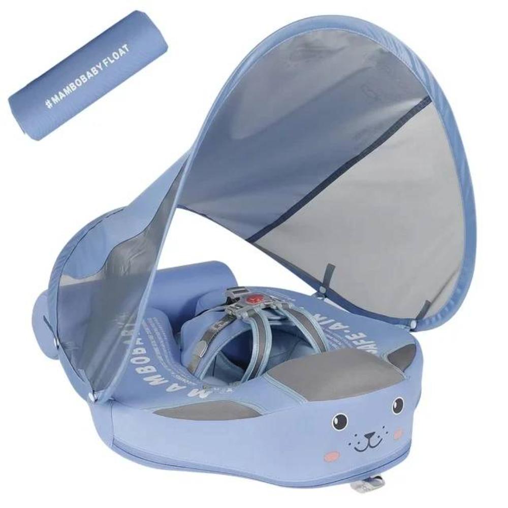 Toddler swimming aid & infant pool float with sun canopy; an ideal baby gift for safe and fun learn to swim.