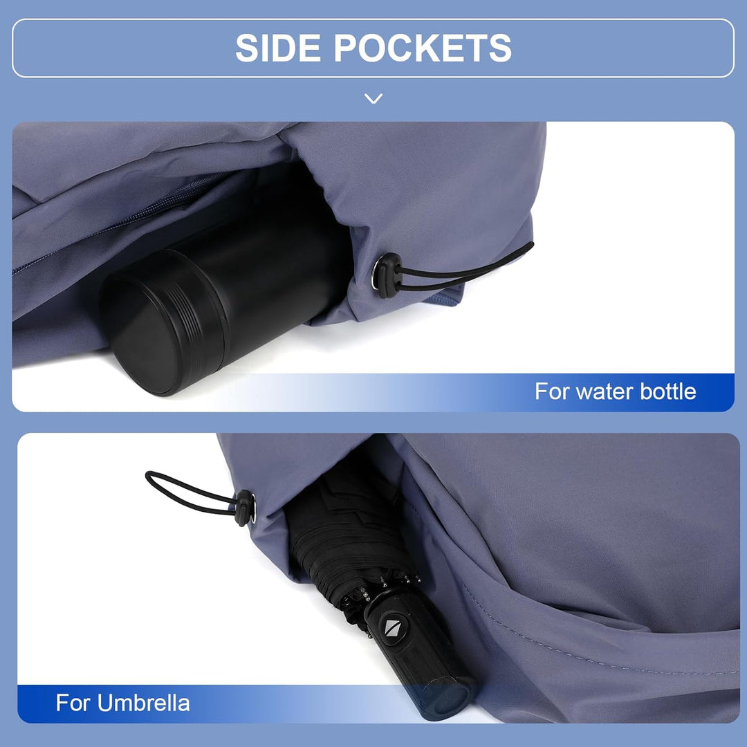 Black unisex backpack for laptops, travel, and daily organization.