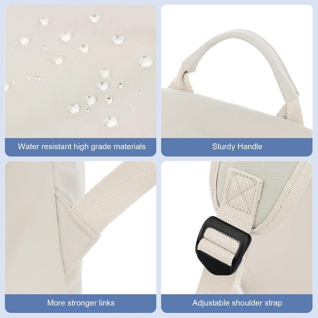 Travel backpack with smart organizer compartments & water-resistant design.