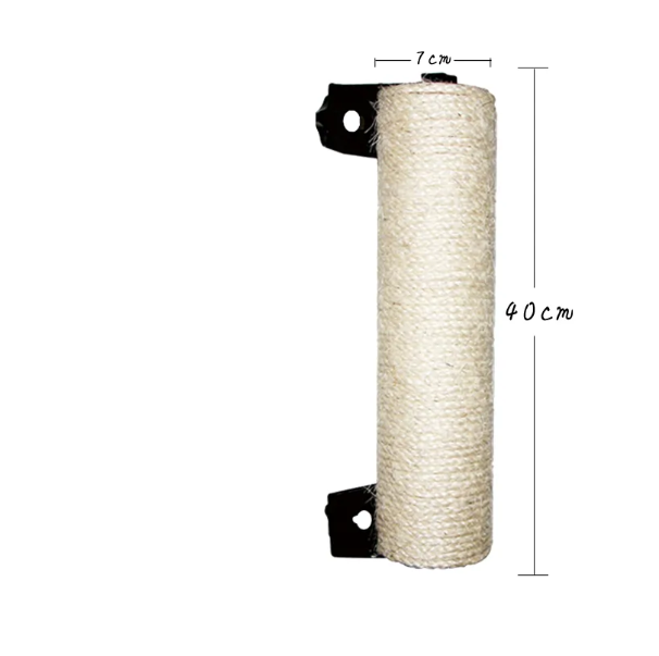 Door frame cat scratcher roller in beige sisal, a durable pet furniture accessory.