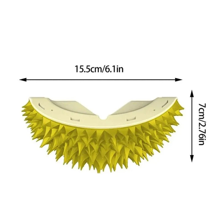 Gentle cat grooming brush with soft-tipped needles, perfect for everyday pet care.