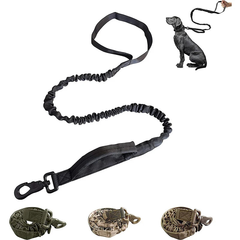 Durable nylon dog leash, adjustable for various lengths, ideal for pet training and control.