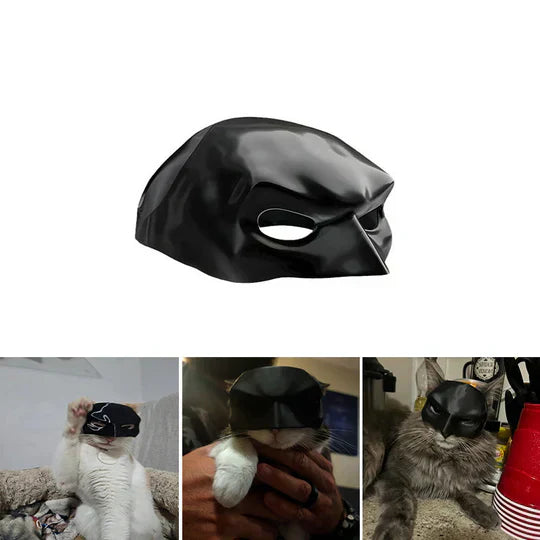 Black novelty cat mask with secure fit, great pet apparel for costume enthusiasts