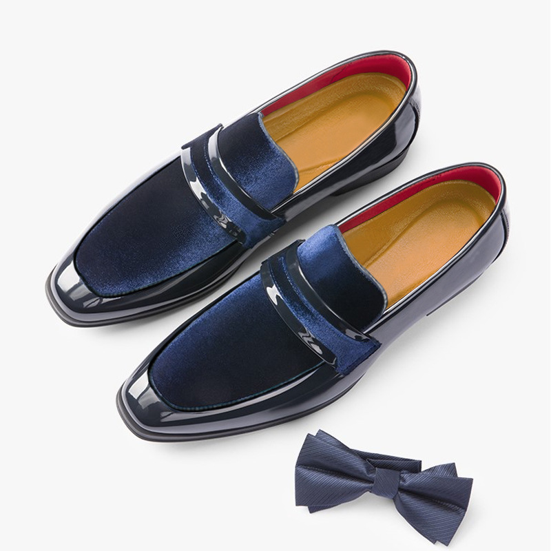 Men's formal evening wear loafers, sleek design in black leather for a sharp and elegant look.