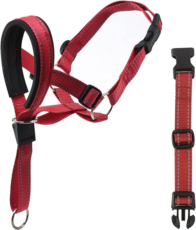 Reflective nylon dog muzzle, ideal for pet training and ensuring dog safety during night walks.