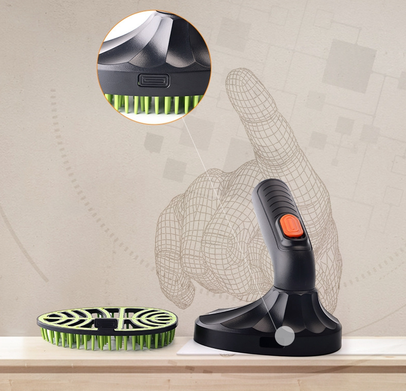 Pet hair vacuum attachment with silicone bristles, a versatile tool for grooming and removing pet hair.