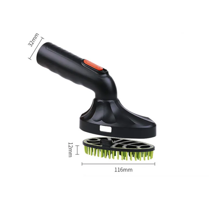 Black pet hair remover vacuum attachment for home cleaning, featuring durable silicone bristles.
