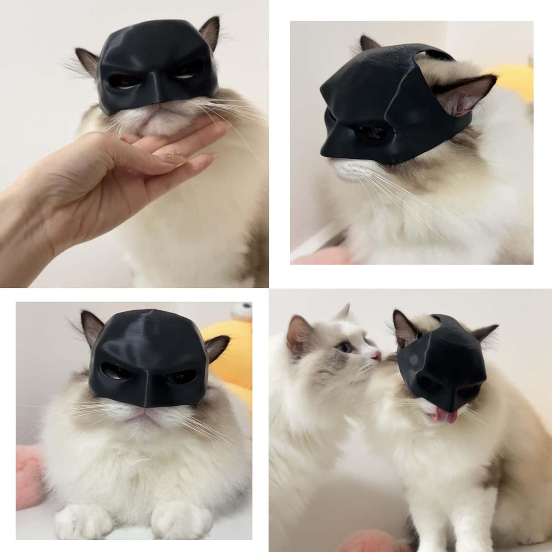 Animal costume: black bat mask for pets, fun accessory for cats and dogs