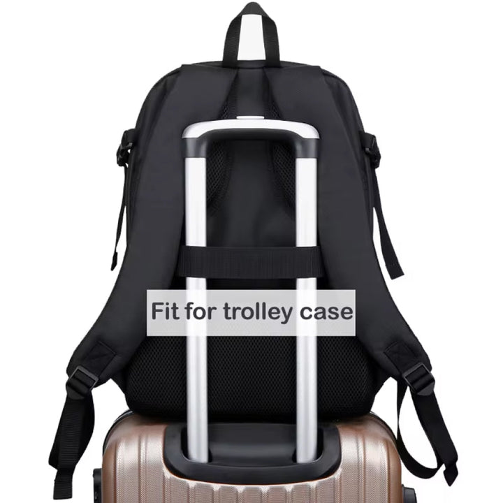 Comfortable unisex DSLR camera backpack, black with orange accents, ideal for travel & outdoor photo gear.