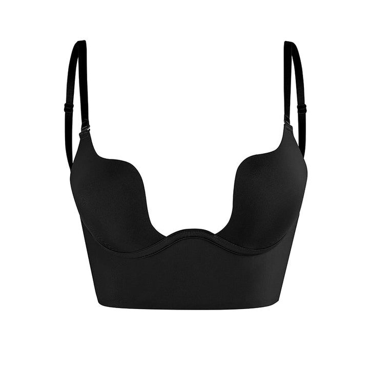 Women's seamless strapless backless bra in white, perfect invisible lingerie for special occasions.