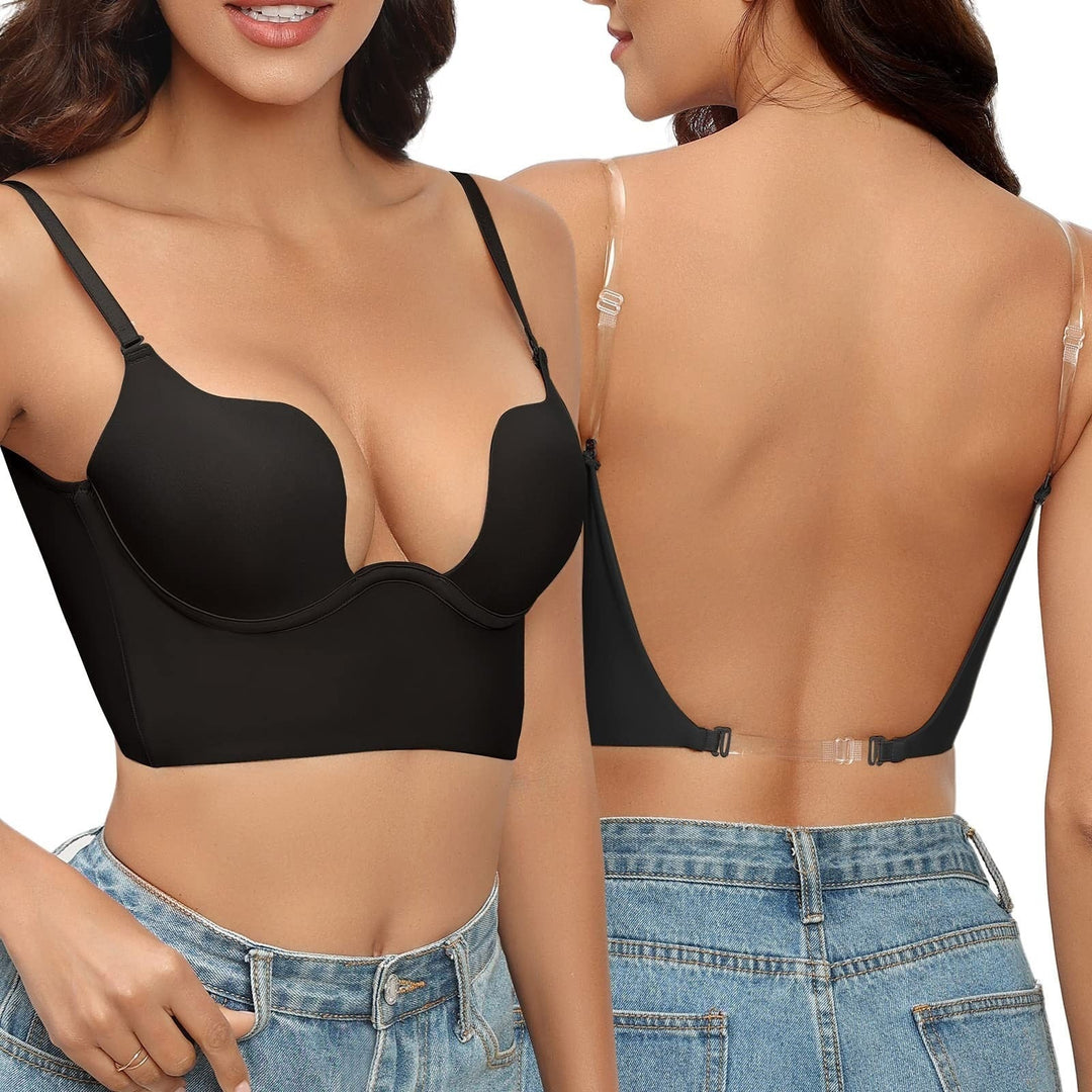 Women's intimates: Reusable nude strapless backless bra for seamless, invisible support.