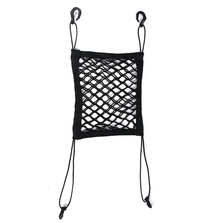 Car storage net organizer with elastic mesh, perfect for keeping auto interiors tidy and organized