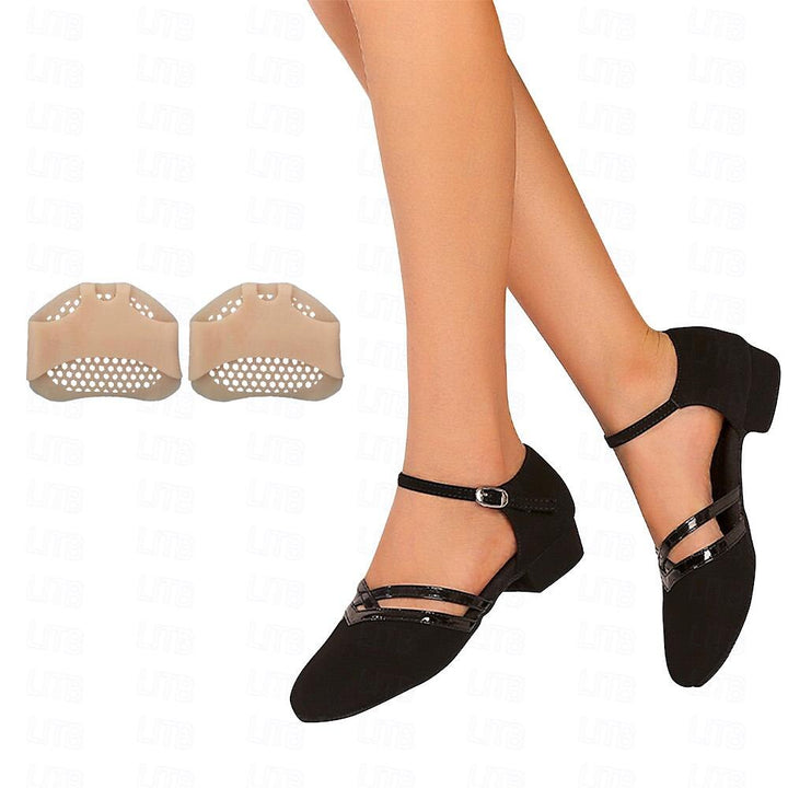 Comfortable women's dance shoes for performance. Features stable heel & ankle strap. Ideal for practice & social dance.