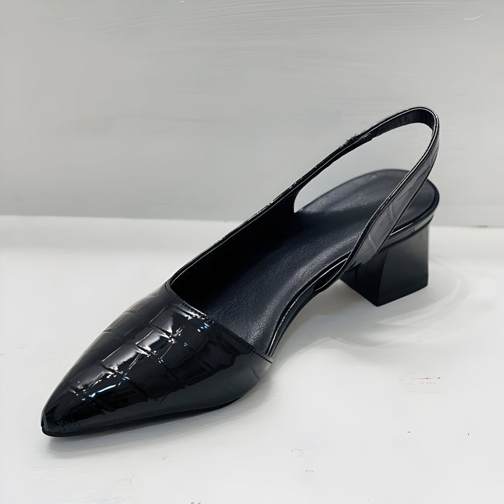 Supportive women's formal heels, comfortable brown loafers with a chic design, ideal for elegant all-day wear.
