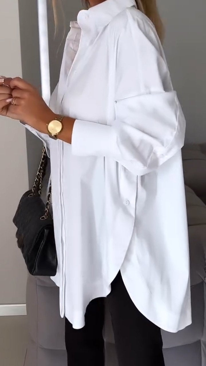 Comfortable Blanca oversized women's blouse, a chic relaxed fit tunic for any occasion.
