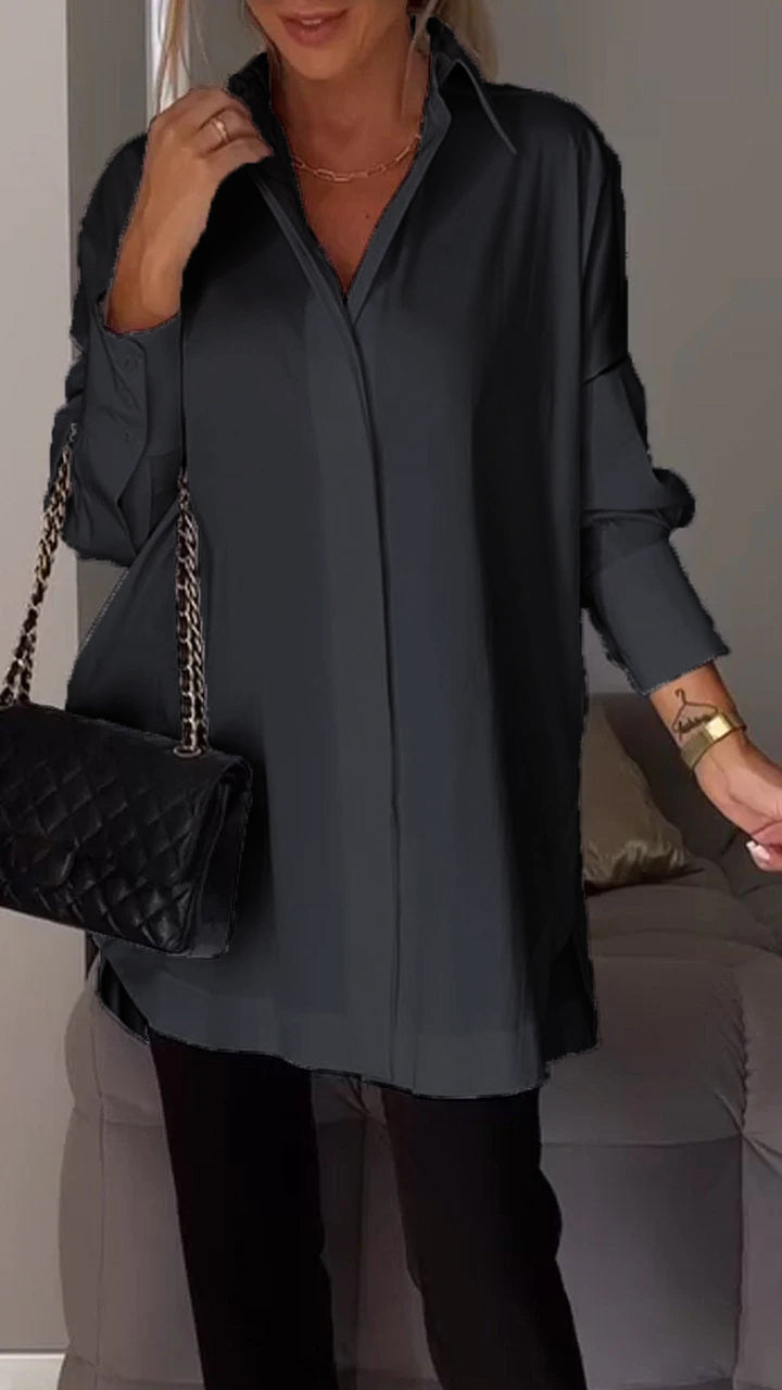 Fashionable women's oversized Blanca blouse, great for relaxed office wear or casual style.