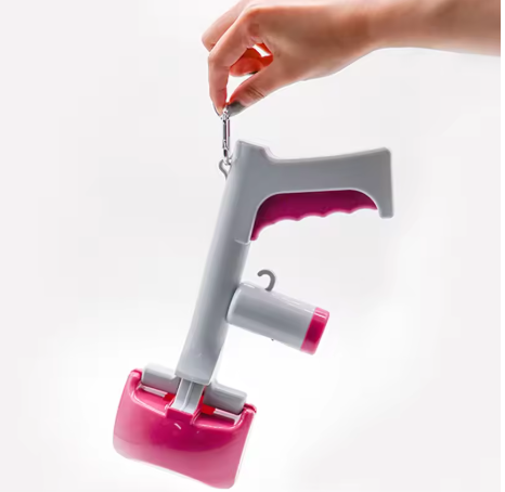 Compact blue dog waste picker and bag holder, a practical hygiene essential for dog owners.