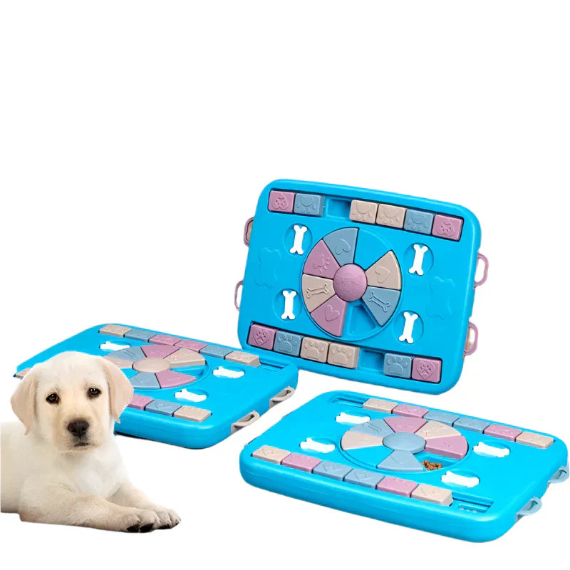 Unisex blue dog snuffle mat, an interactive pet toy for cognitive training and mental puzzle fun.