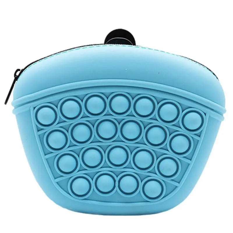 Compact Pop-It keychain with zipper, a practical storage solution and sensory fidget toy
