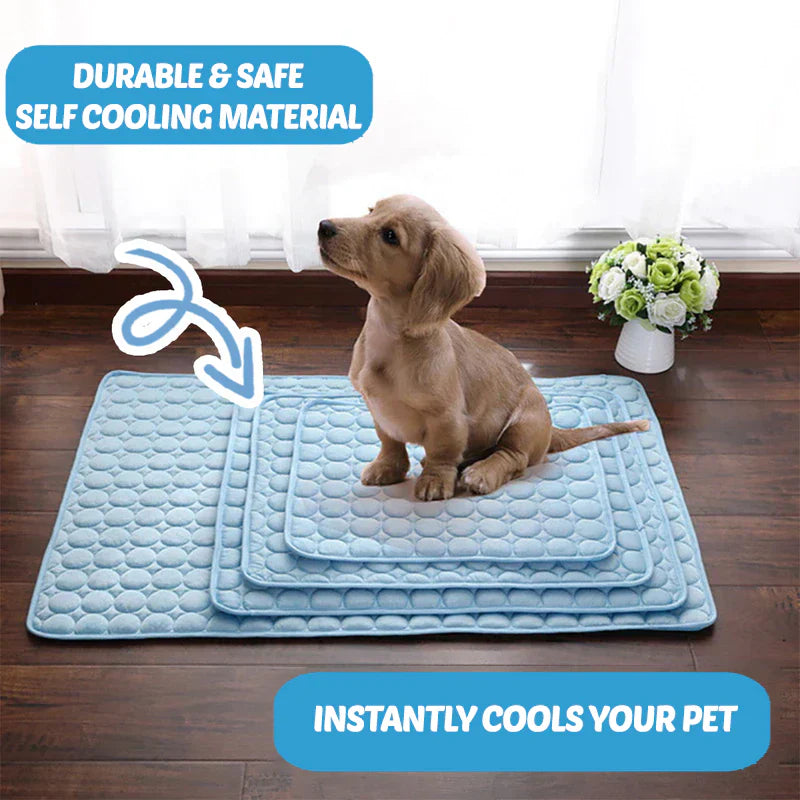 Close-up of the cooling gel material on a self-cooling pet mat for dogs and cats