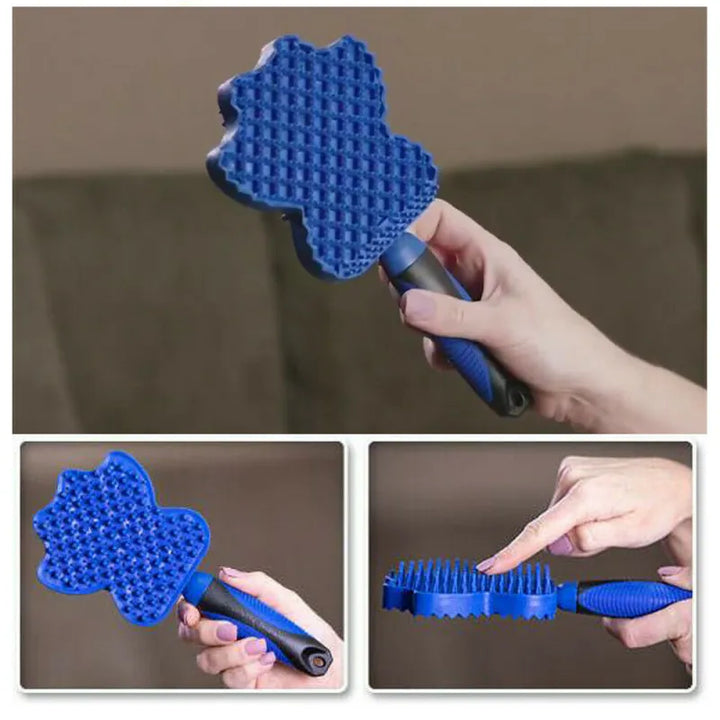 Animal health blue silicone brush, perfect pet supply for dog bath and daily care