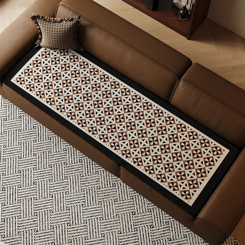 Soft ice silk couch cover, breathable and washable, featuring a bohemian design to protect furniture.