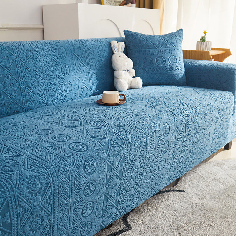 Pet-friendly Bohemian Jacquard Stretch Slipcover, durable couch protector