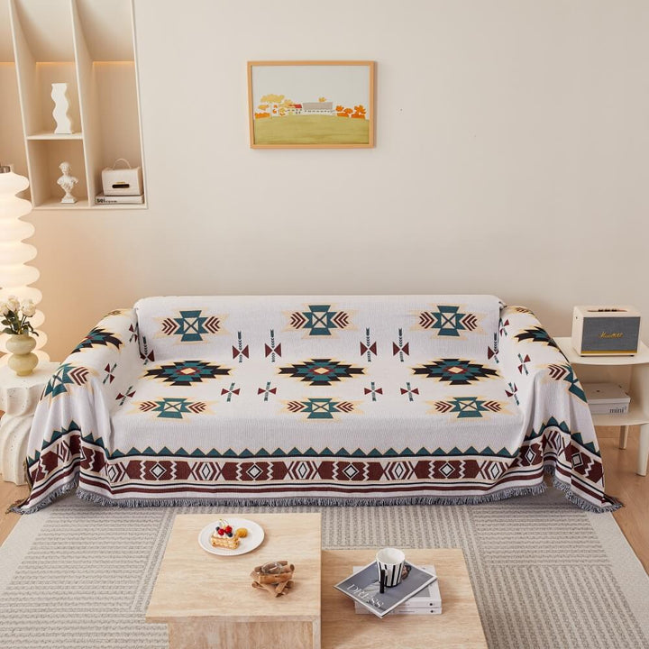 Functional Bohemian couch throw, pet-friendly and highly resistant to wear