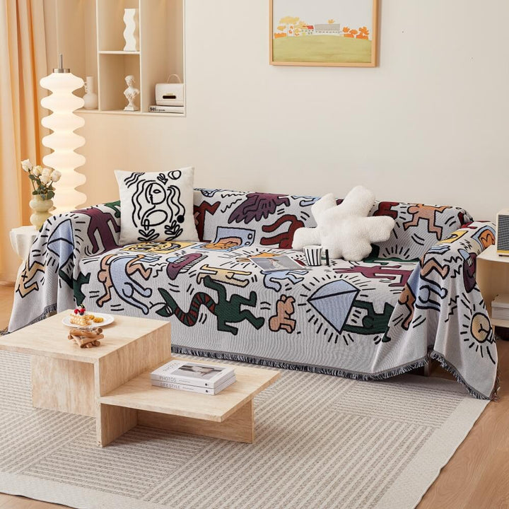 Stylish Bohemian sofa throw, wear-resistant, enhances living room aesthetics