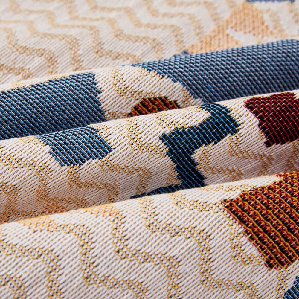 Abstract patterned couch cover, durable and pet-friendly, for modern home decor