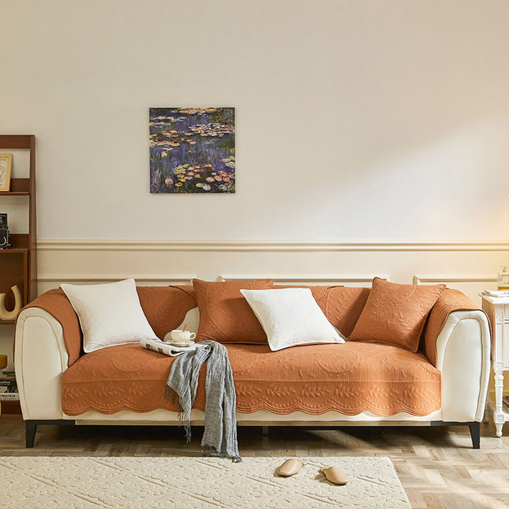 Bohemian inspired textured cotton couch cover, bringing a comfortable and stylish update to living spaces.