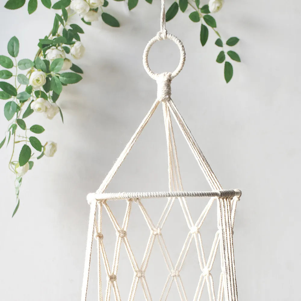 Stylish macrame hanging cat bed, designed for comfort and modern pet supplies