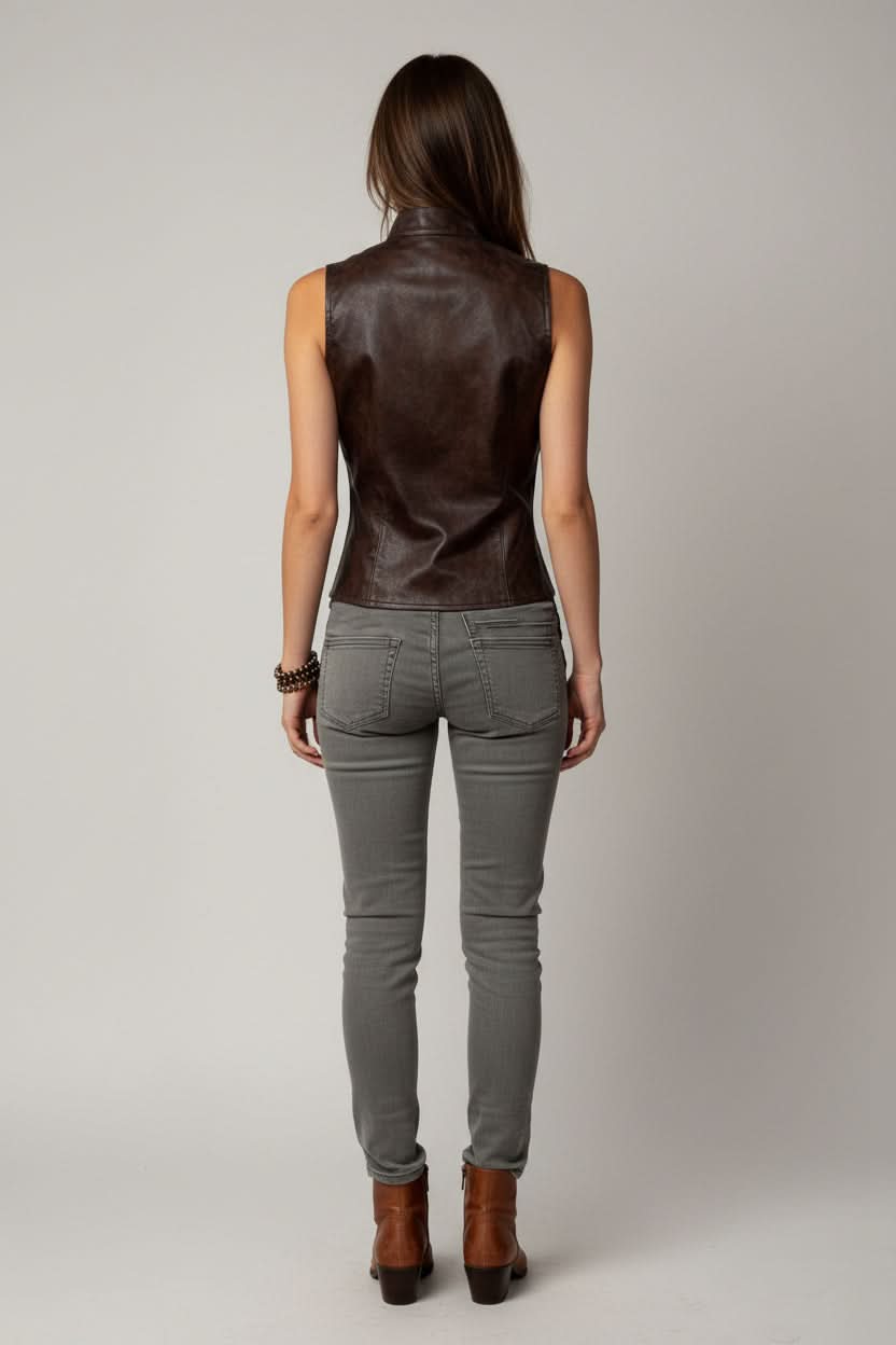 Modern women's fashion vest, a versatile streetwear layering piece for trendy urban style and casual wear.