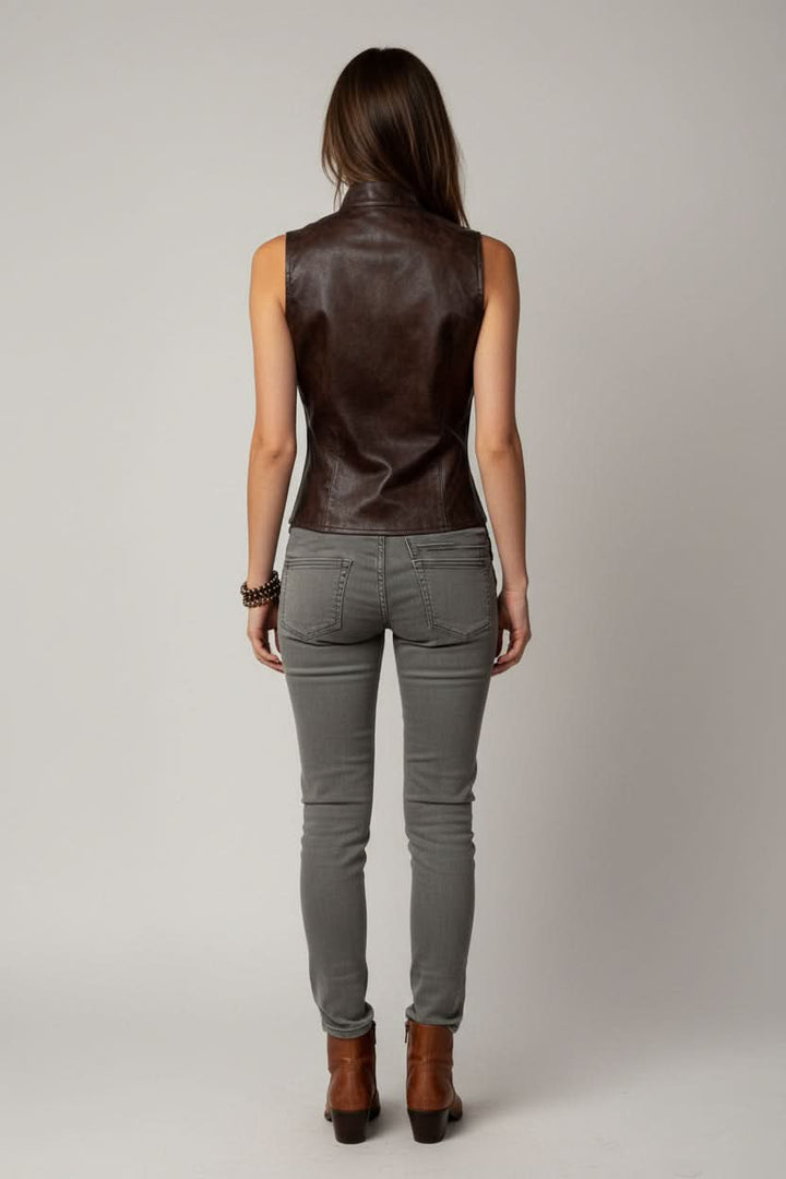 Modern women's fashion vest, a versatile streetwear layering piece for trendy urban style and casual wear.