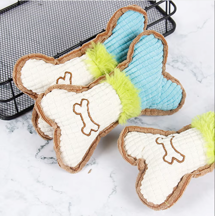 Unisex soft squeaker bone dog toy, perfect chew toy for pets