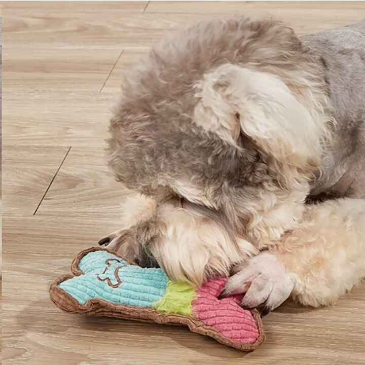 Unisex squeaker bone dog toy for all breeds, durable and soft pet supplies